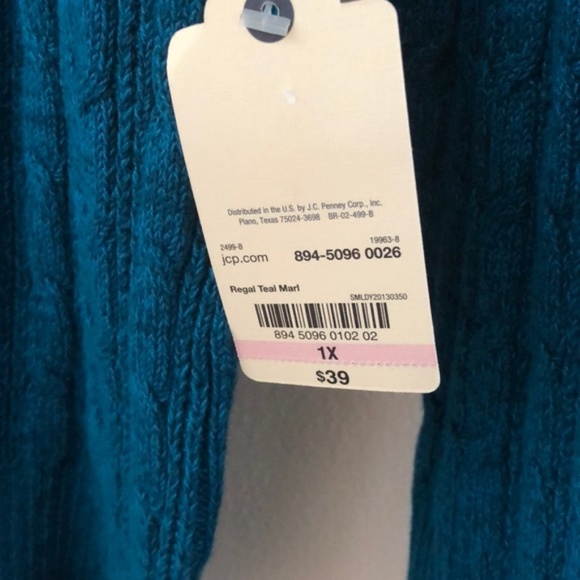 New St. John's Bay Cable Crew Neck Sweater - Plus - Picture 4 of 4